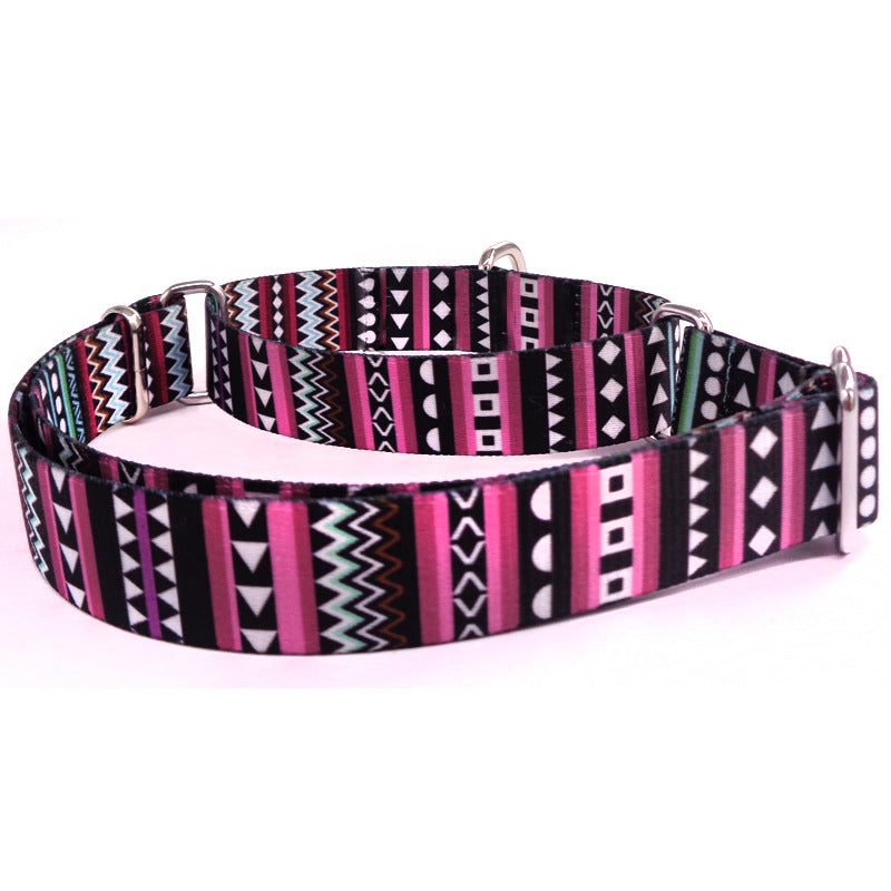 Striped Nylon Martingale Collar