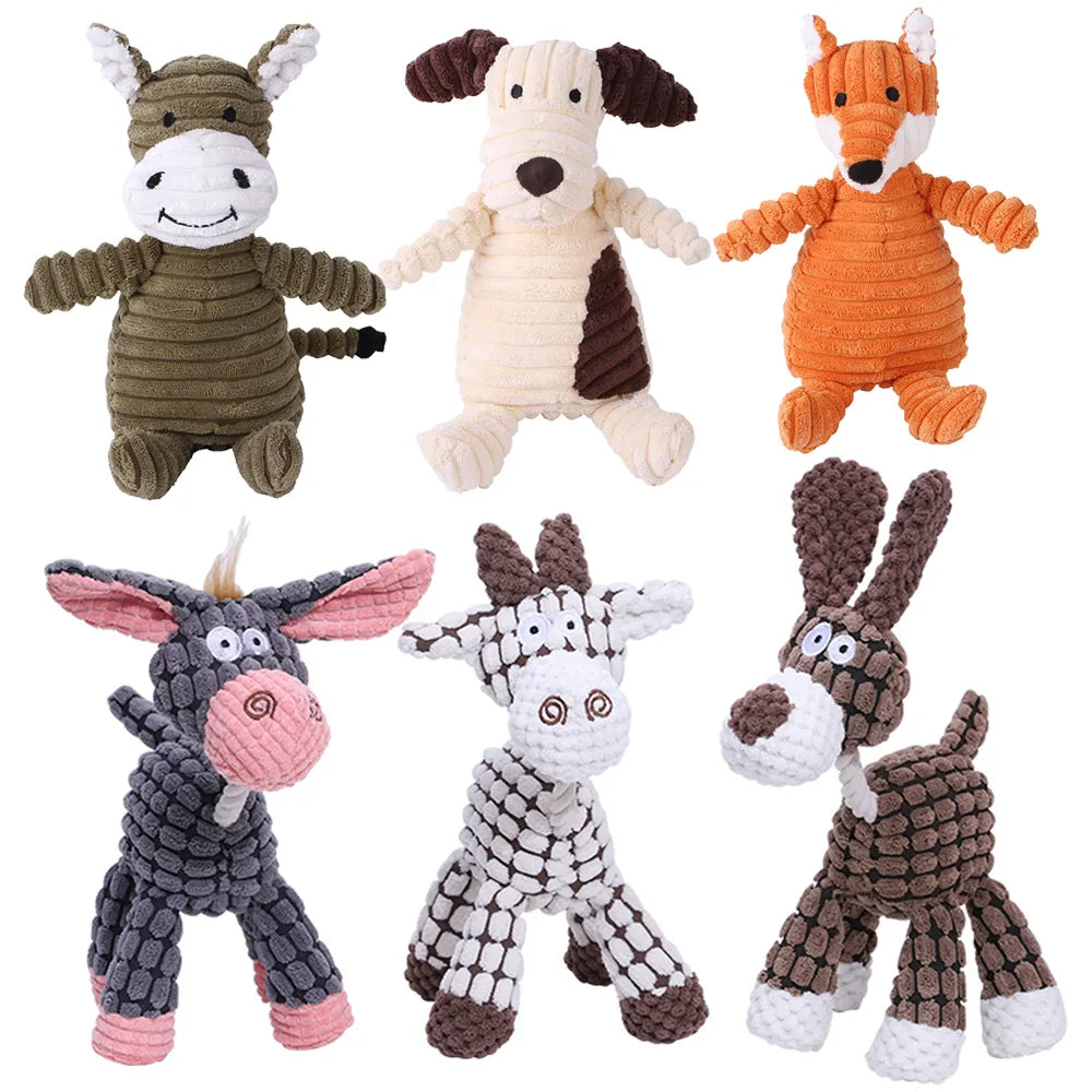 Corduroy Squeaky Dog Toys