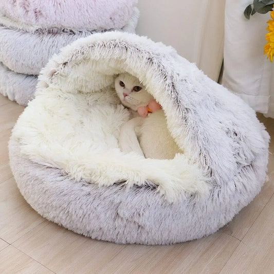 Soft Plush Pet Bed with Cover for Small Dogs and Cats